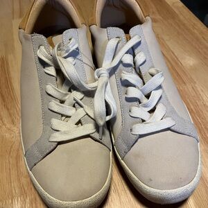 Joules Tan suede like Sneakers- size 9